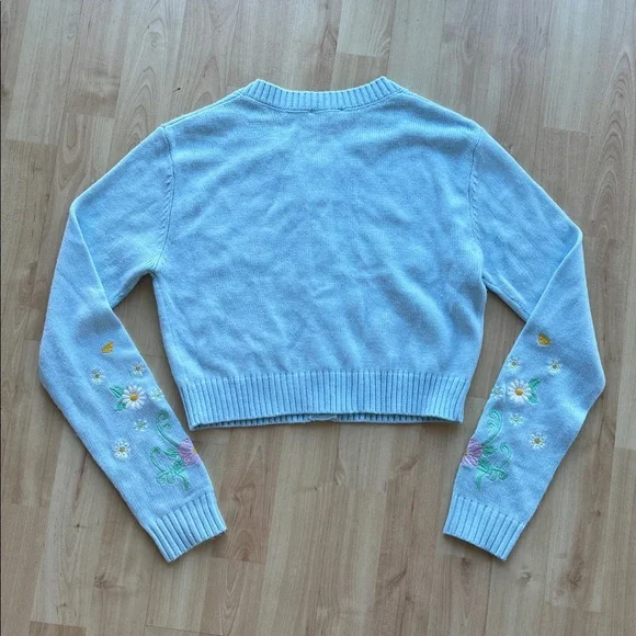 Sugar Thrillz Flower Fields Embroidered Cardigan Light Blue - Picture 2 of 4